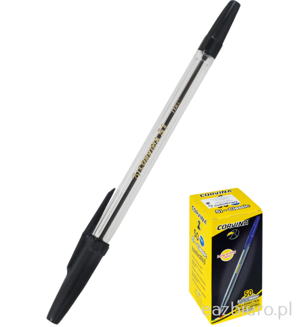 Długopis corvina czarny do biura | eazbiuro.pl | Zamów już dziś!