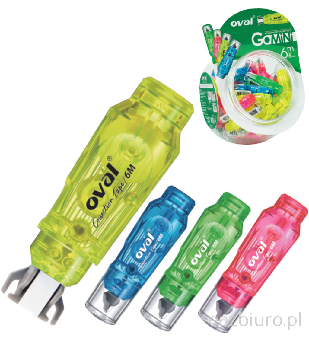 Korektor Oval w taśmie 5 mm x 6 m - qfn-506/jb7 | eazbiuro.pl | Zamów szybko!