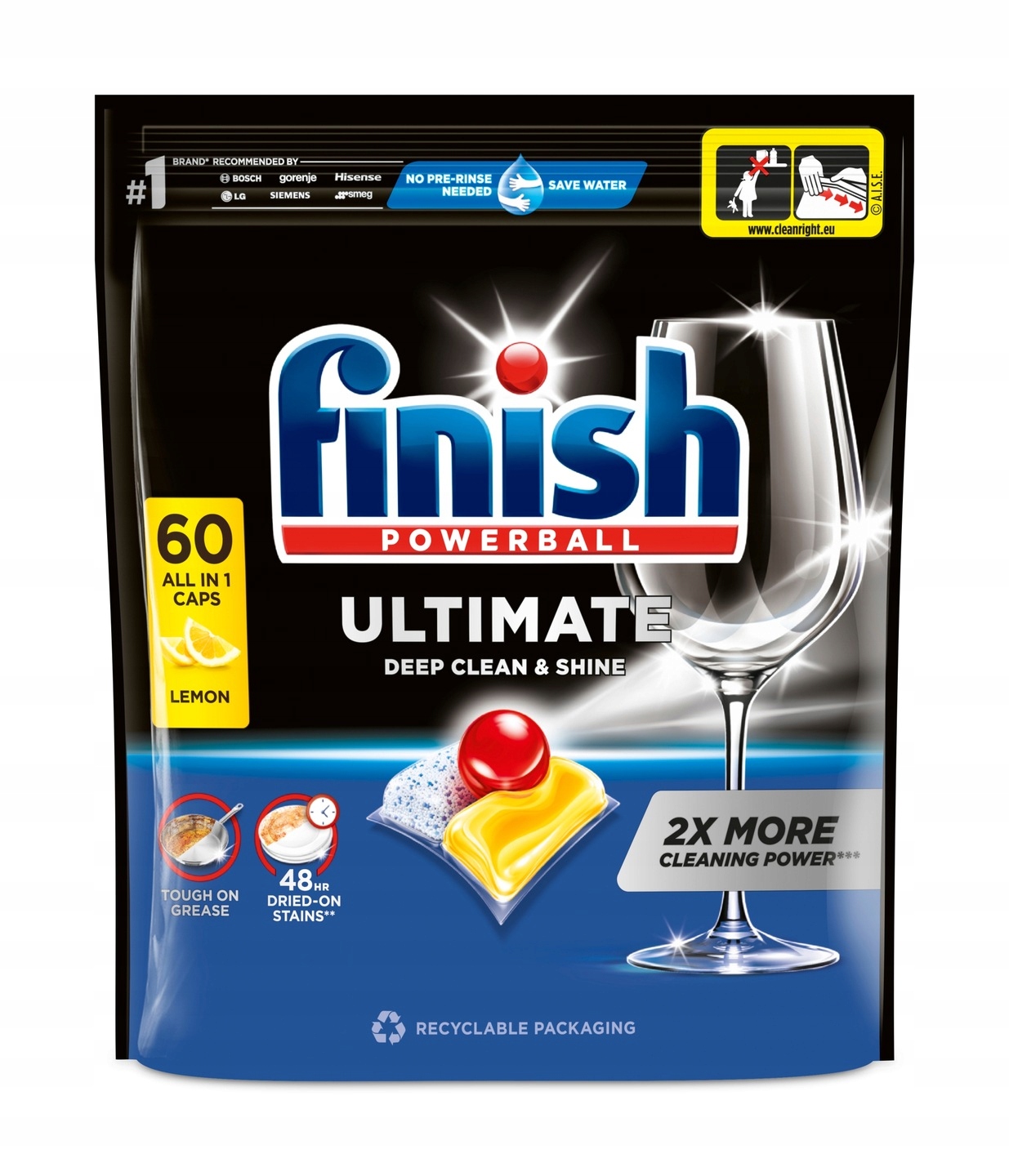 Tabletki do zmywarki Finish Ultimate lemon zestaw 60 sztuk | eazbiuro.pl | Kup online!