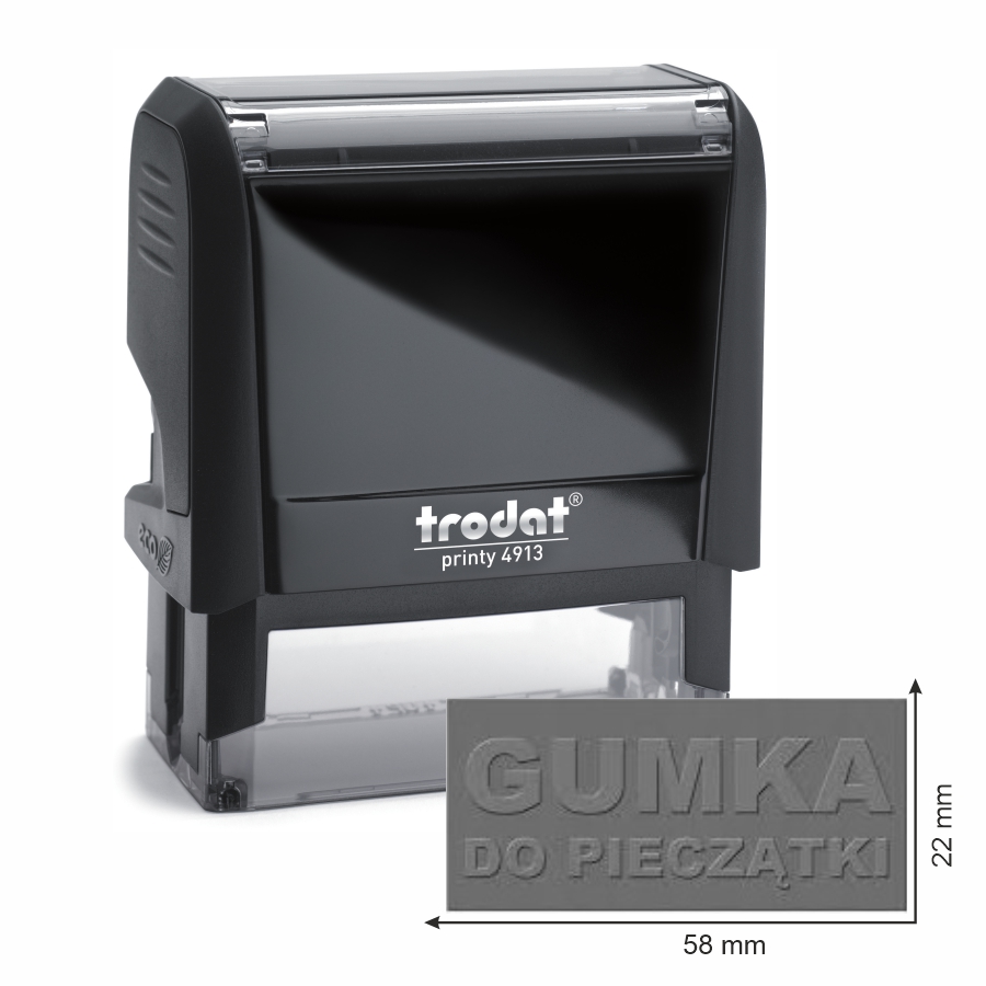 Trodat pieczątka 4913 obudowa czarna 58x22 mm + wkładka tuszująca + gumka | eazbiuro.pl | Kliknij i kup!