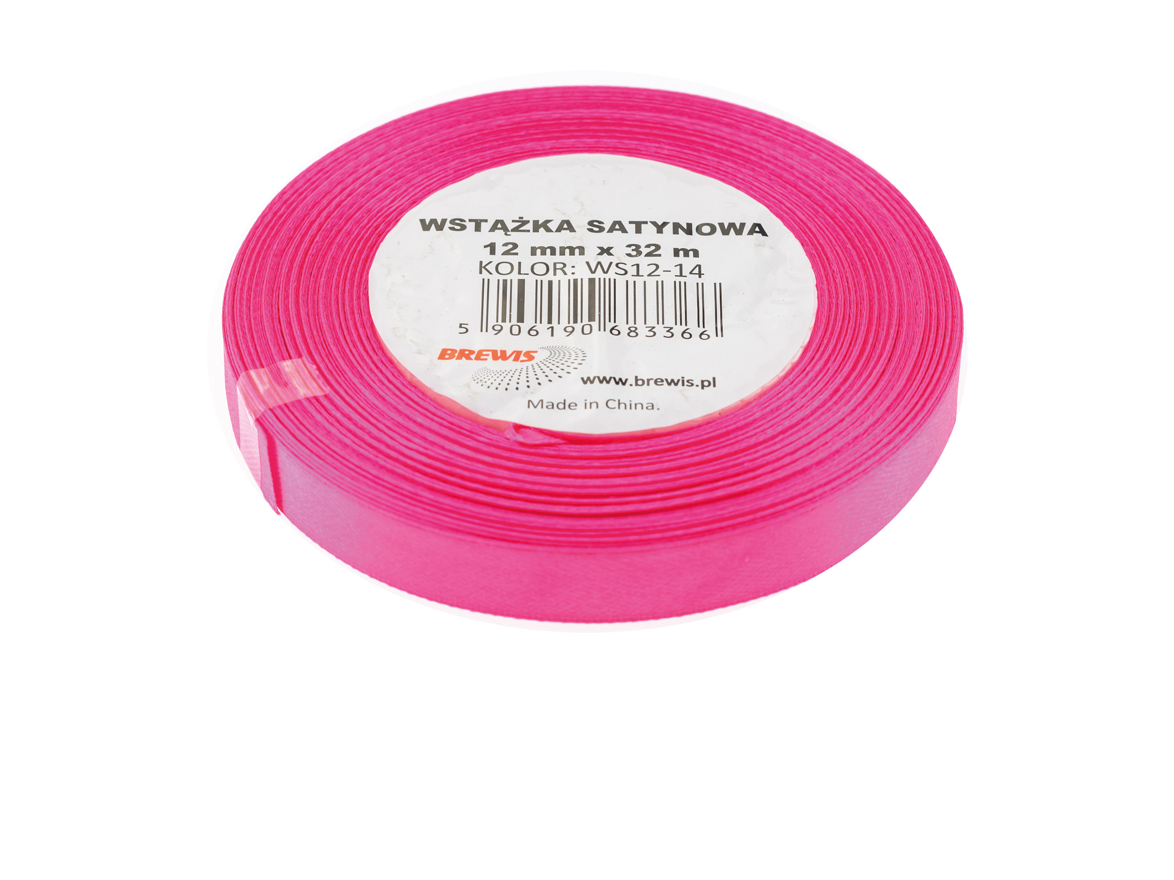 Wstążka Brewis satynowa 12 mm 32 m różowy fluo | eazbiuro.pl | Zamów rozsądnie!