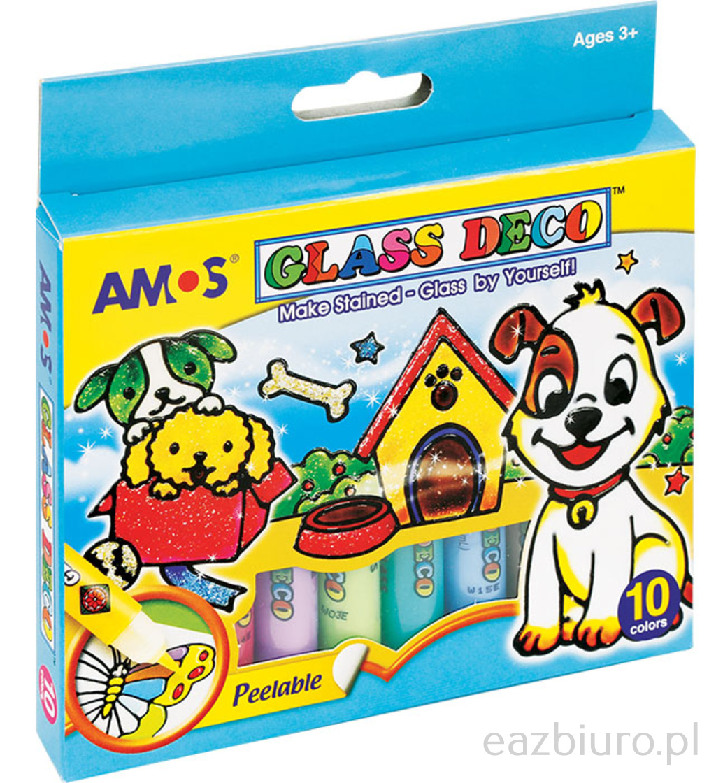 Farby witrażowe Amos gd10p10 - 10,5 ml x 10 kolorów | eazbiuro.pl | Zamów już dziś!