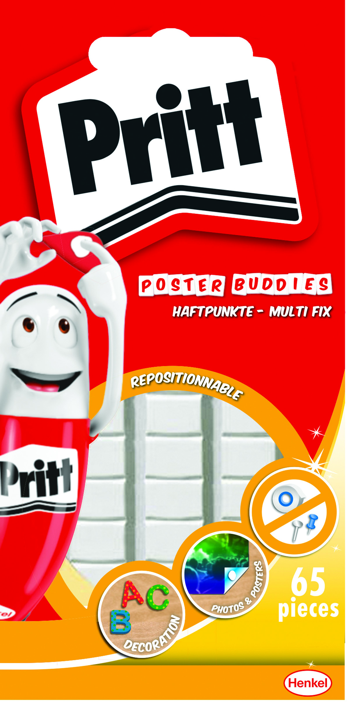 Masa mocująca pritt on&off, 65szt., 35g, biała, zawieszka Masa mocująca pritt on&off, 65szt., 35g, biała, zawieszka