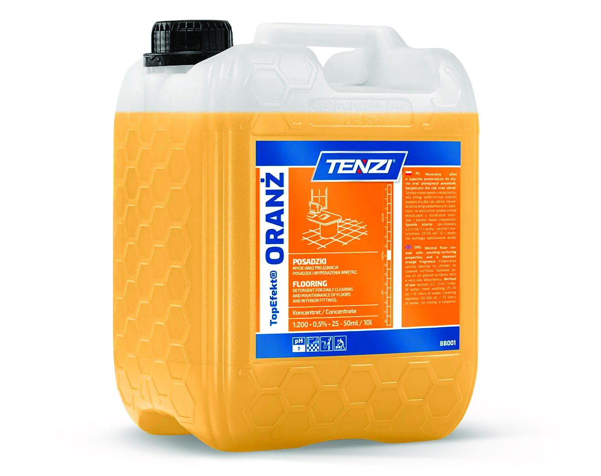 Neutralny płyn do mycia posadzek Tenzi Topefekt zapach pomarańczy Oranż 5l Neutralny płyn do mycia posadzek Tenzi Topefekt zapach pomarańczy Oranż 5l