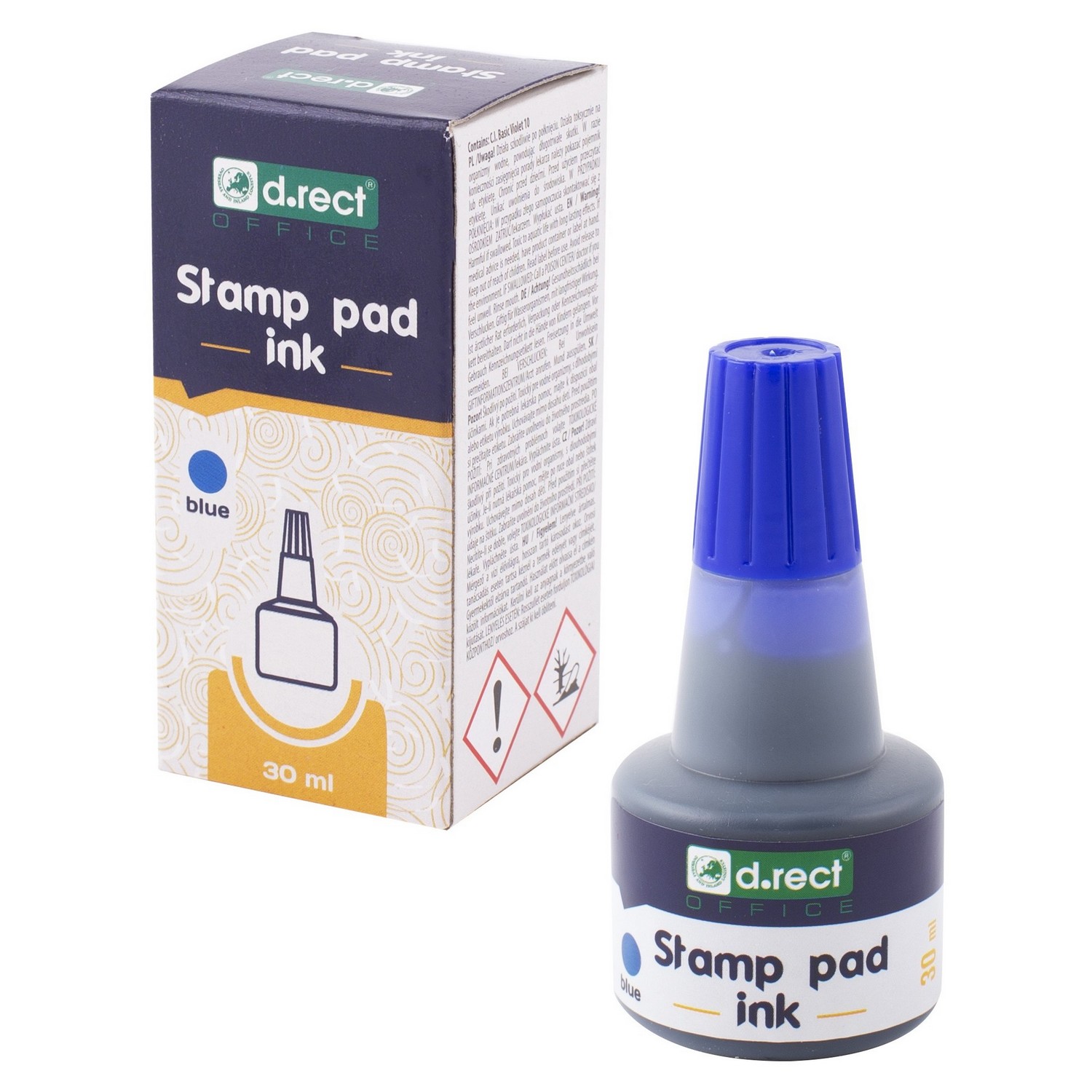 Tusz do stempli d.rect niebieski 30ml Tusz do stempli d.rect niebieski 30ml
