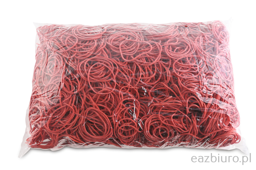 Gumki reCepturki Office Products, średnica 40mm, 1,5x1,5mm, 60% kauczuku, 1000g, zgrzewka, czerwone