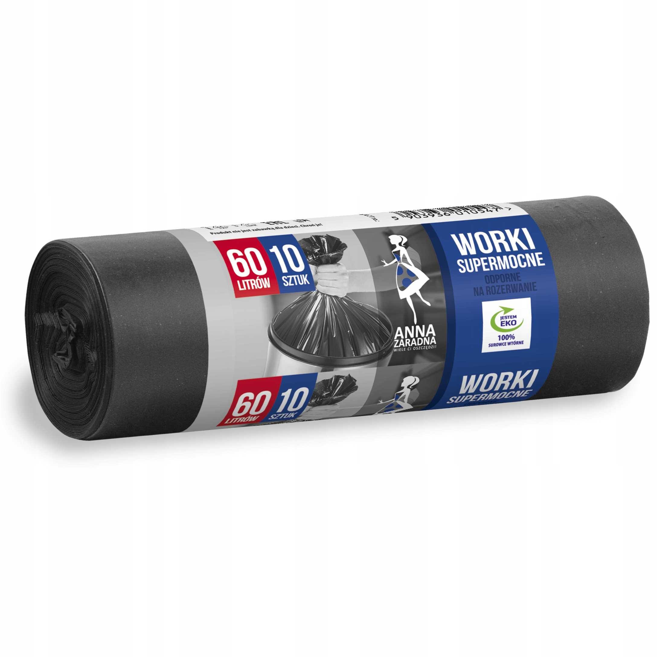 Worki na śmieci Anna Zaradna supermocne, 60 l, zestaw 10 sztuk. | eazbiuro.pl | Weź najlepsze!