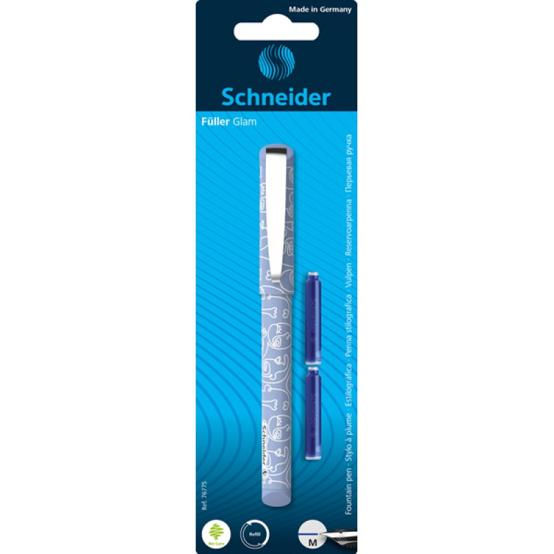 Pióro wieczne SCHNEIDER Glam + 2 naboje, blister, mix kolorów