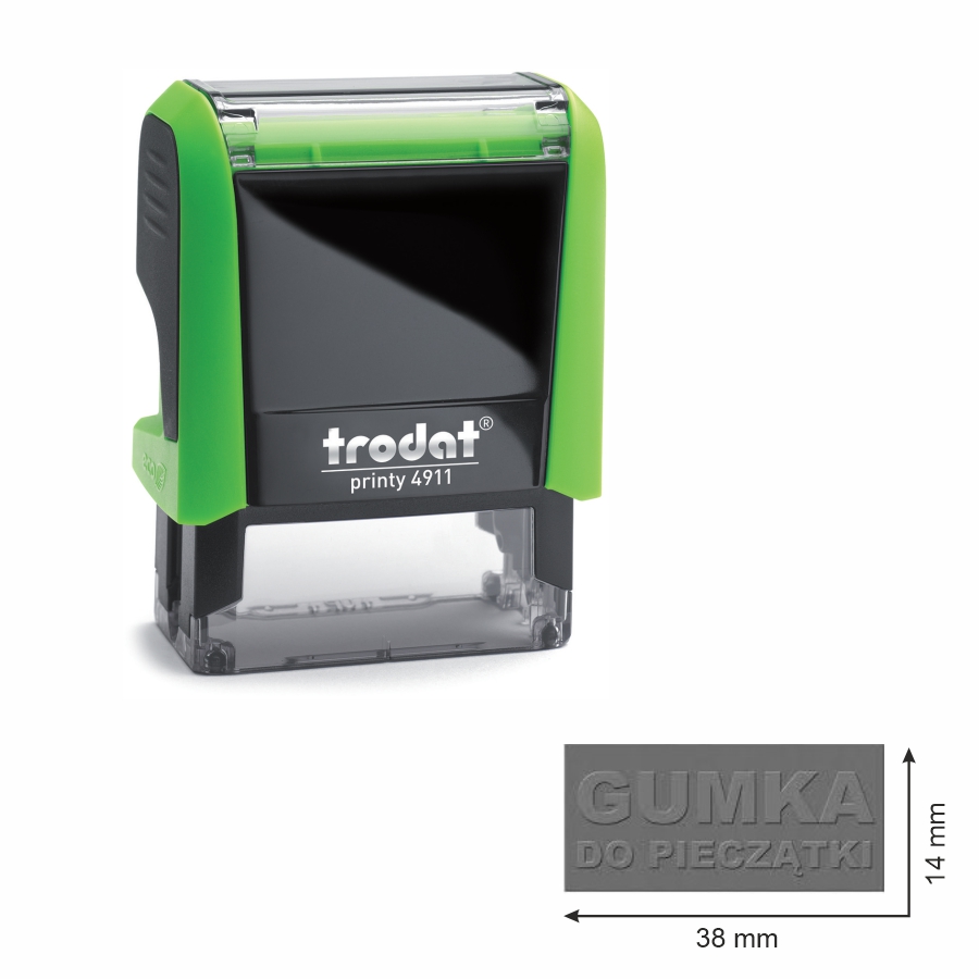 Trodat pieczątka 4911 obudowa zielona 38 x 14 mm + wkładka tuszująca + gumka | eazbiuro.pl | Zamów taniej!