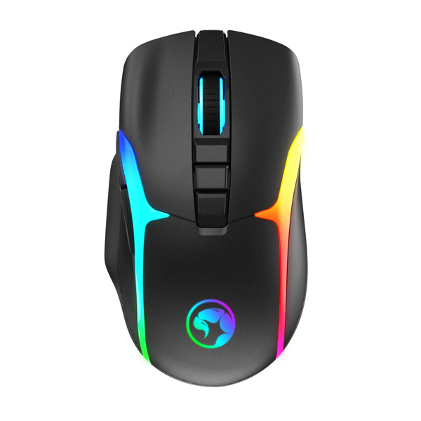 Mysz bezprzewodowa Marvo m729w, 4800dpi, 2.4 [ghz], optyczna, wbudowany akumulator, do gry, podświetlona, 7 klawiszy