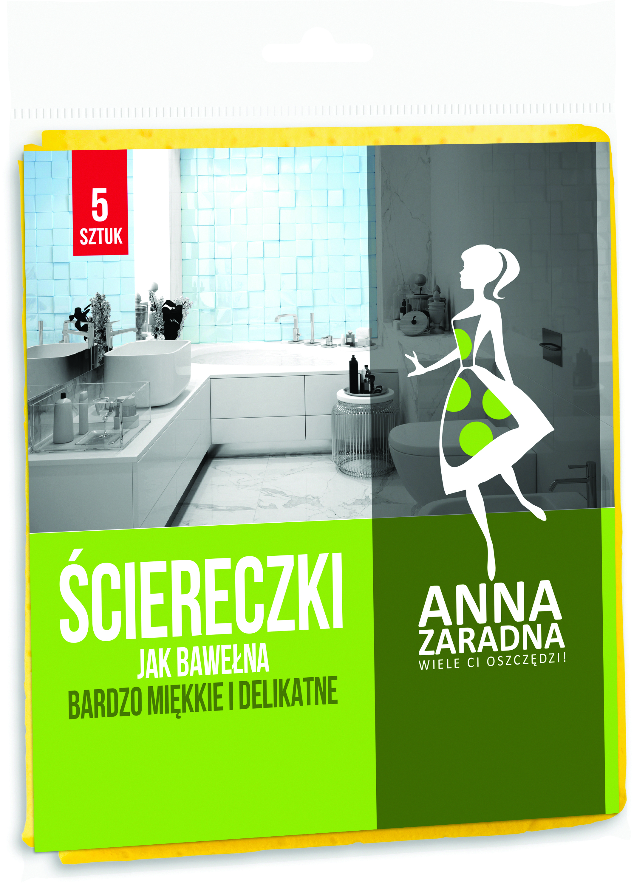 Ściereczki jak bawełna Anna Zaradna, 5szt., mix
