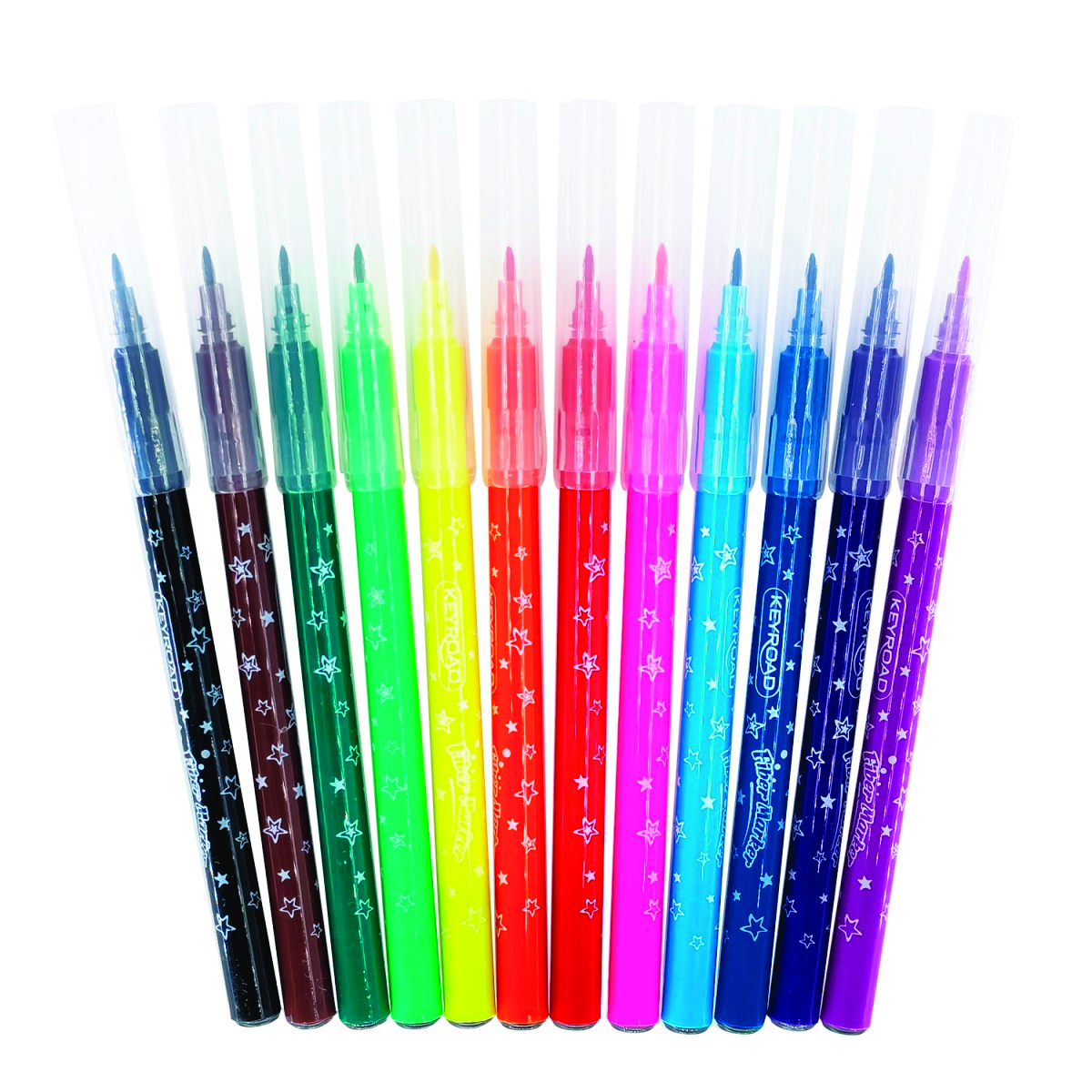 Flamastry Keyroad fiber marker, 12 sztuk, na zawieszce, mix kolorów Flamastry Keyroad fiber marker, 12 sztuk, na zawieszce, mix kolorów
