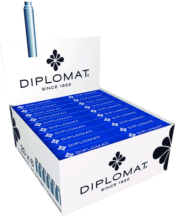 Naboje do piór Diplomat, 6 sztuk, niebieskie