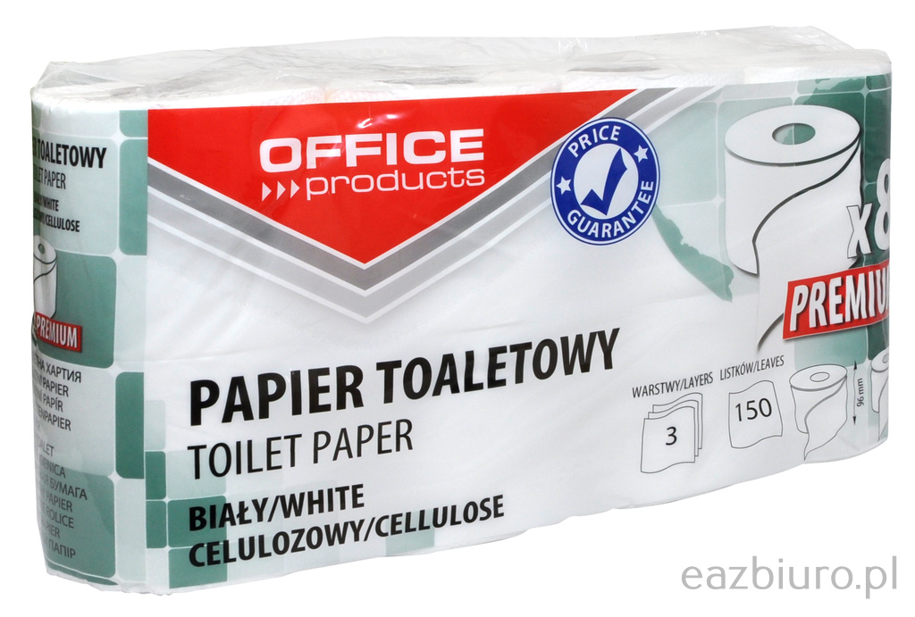 Papier toaletowy biały 3 warstwowy Office Products celulozowy