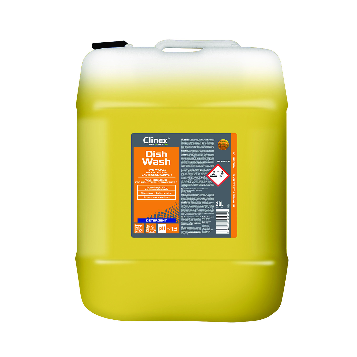Płyn myjący do zmywarek gastronomicznych Clinex dishwash, 20l Płyn myjący do zmywarek gastronomicznych Clinex dishwash, 20l