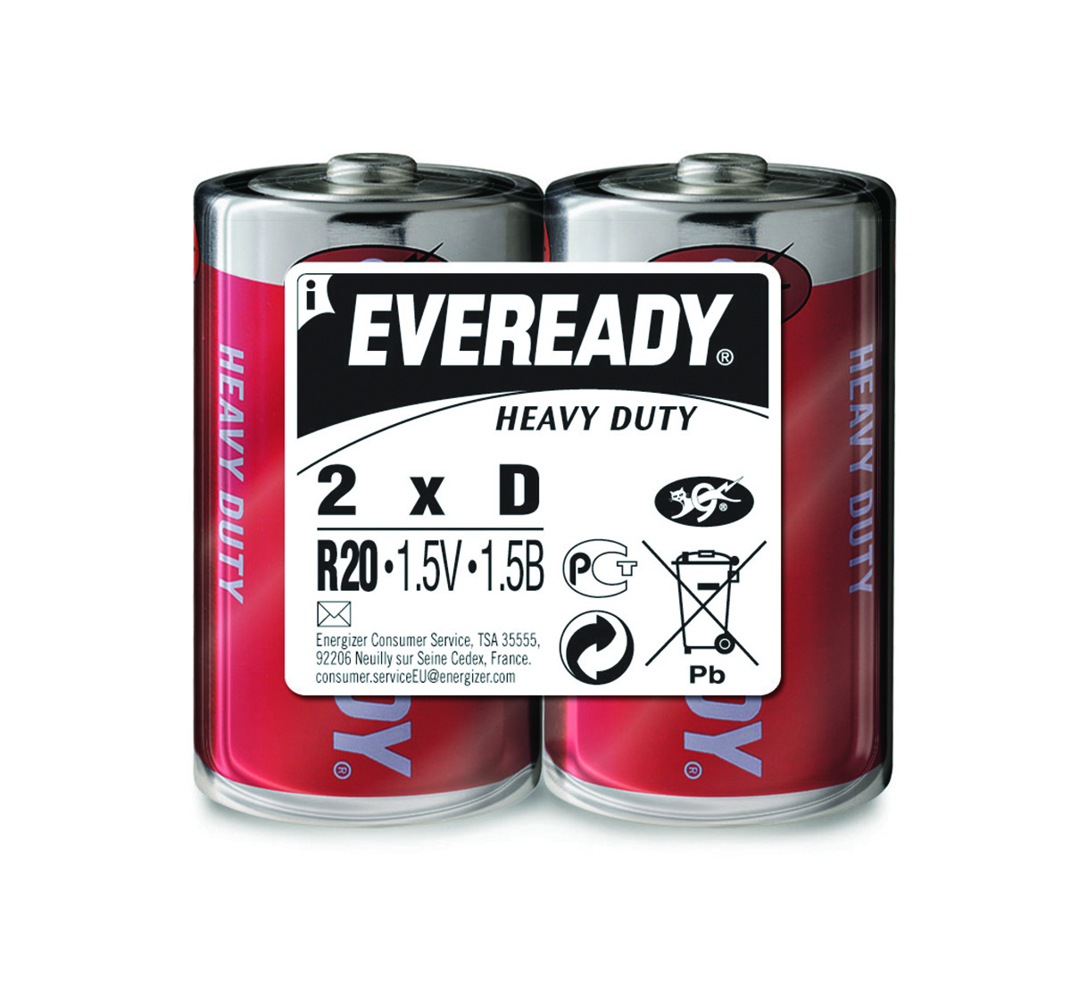 Bateria eveready heavy duty, d, r20, 1,5v, 2 sztuki