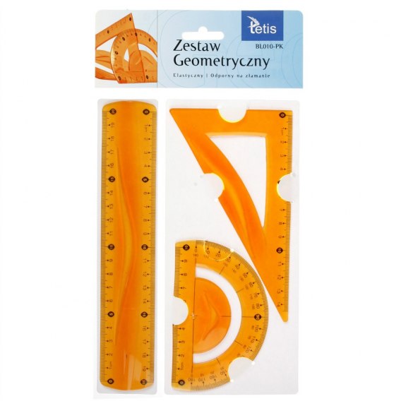 Zestaw geometryczny giętki-niełamliwy pomarańczowy | eazbiuro.pl | Wybierz hit!
