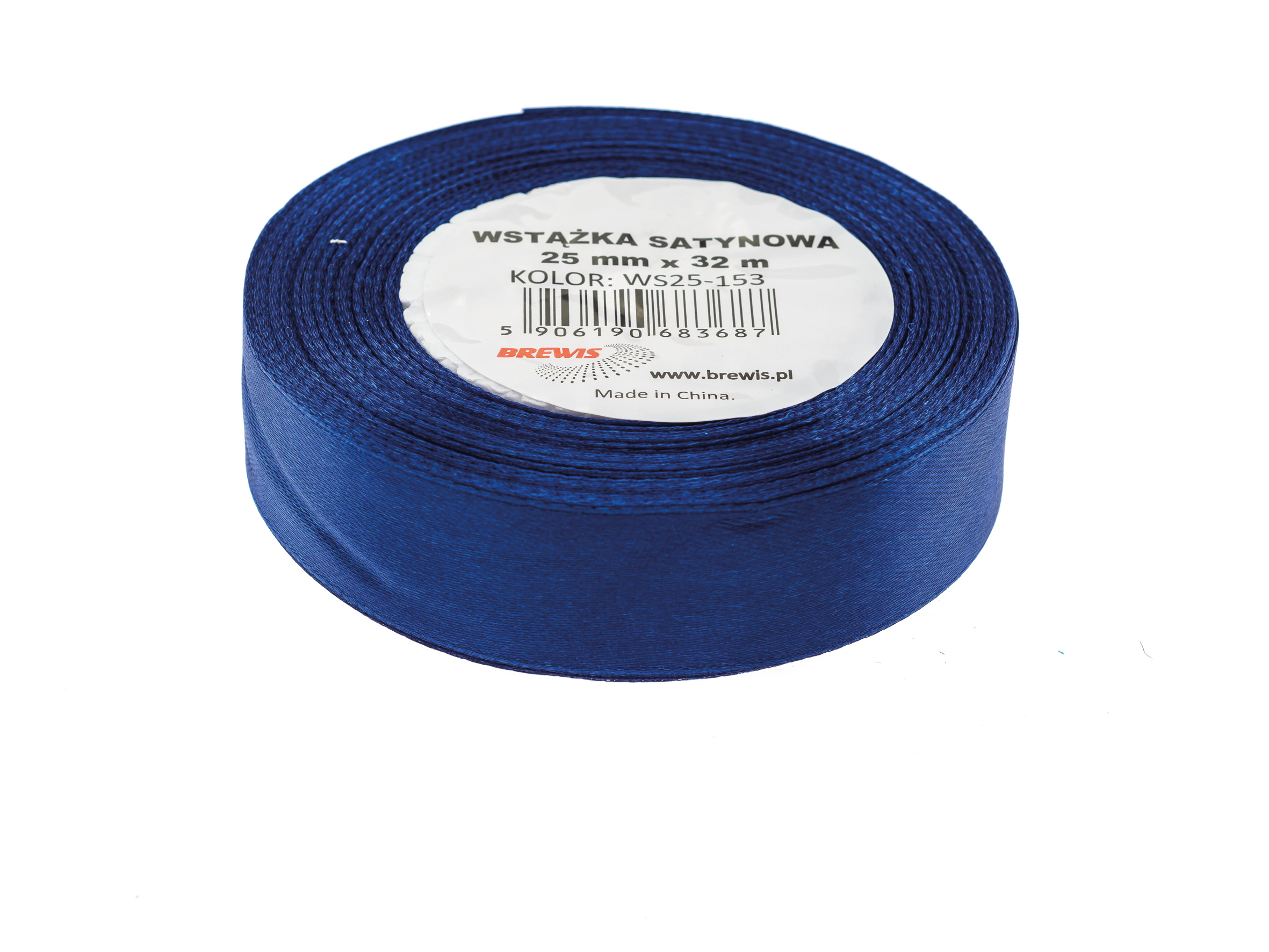 Wstążka Brewis satynowa 25 mm 32 m granatowy | eazbiuro.pl | Wybierz i kup!