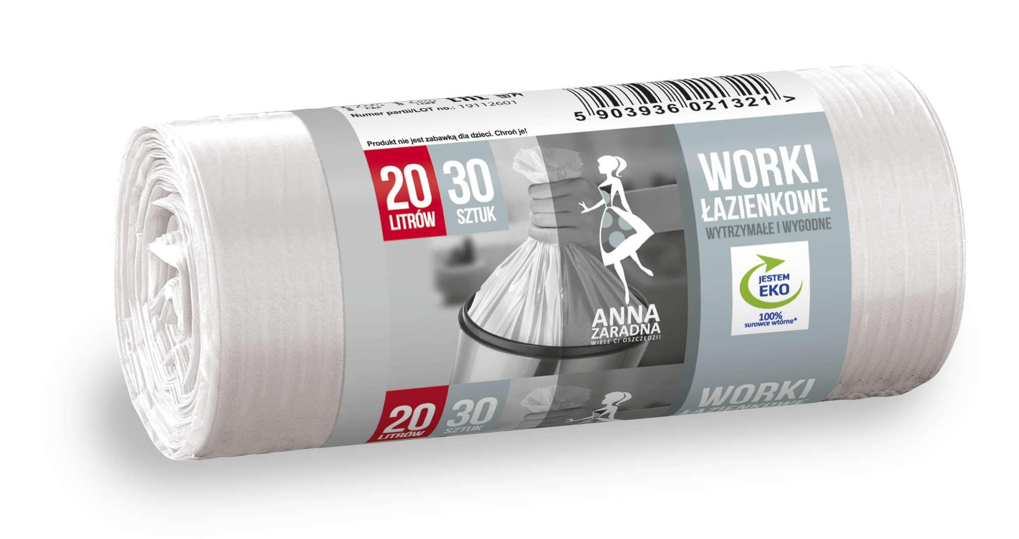 Worki na śmieci 20 l zestaw 30 sztuk łazienkowe białe | eazbiuro.pl | Kup w sekundę!