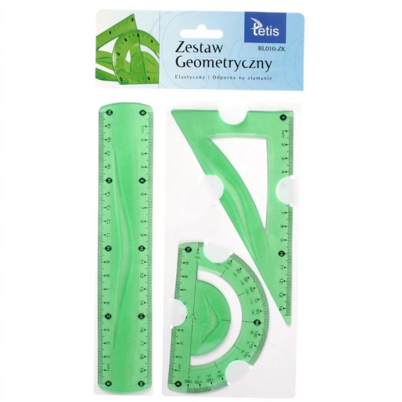 Zestaw geometryczny giętki-niełamliwy zielony | eazbiuro.pl | Zamów bezpiecznie!