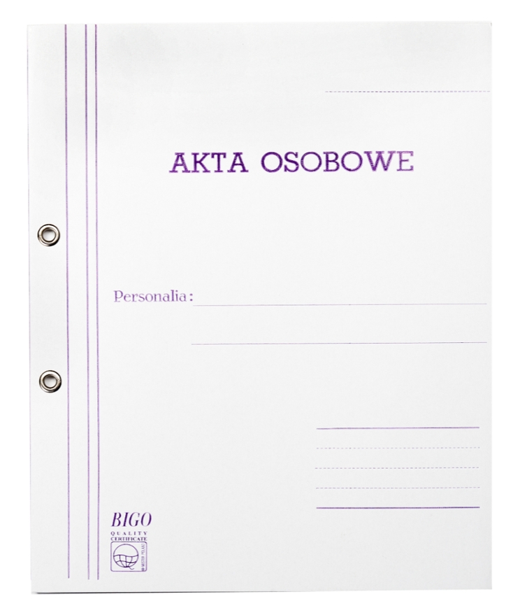 Teczka do akt skorosz.bialy oczkowy Bigo