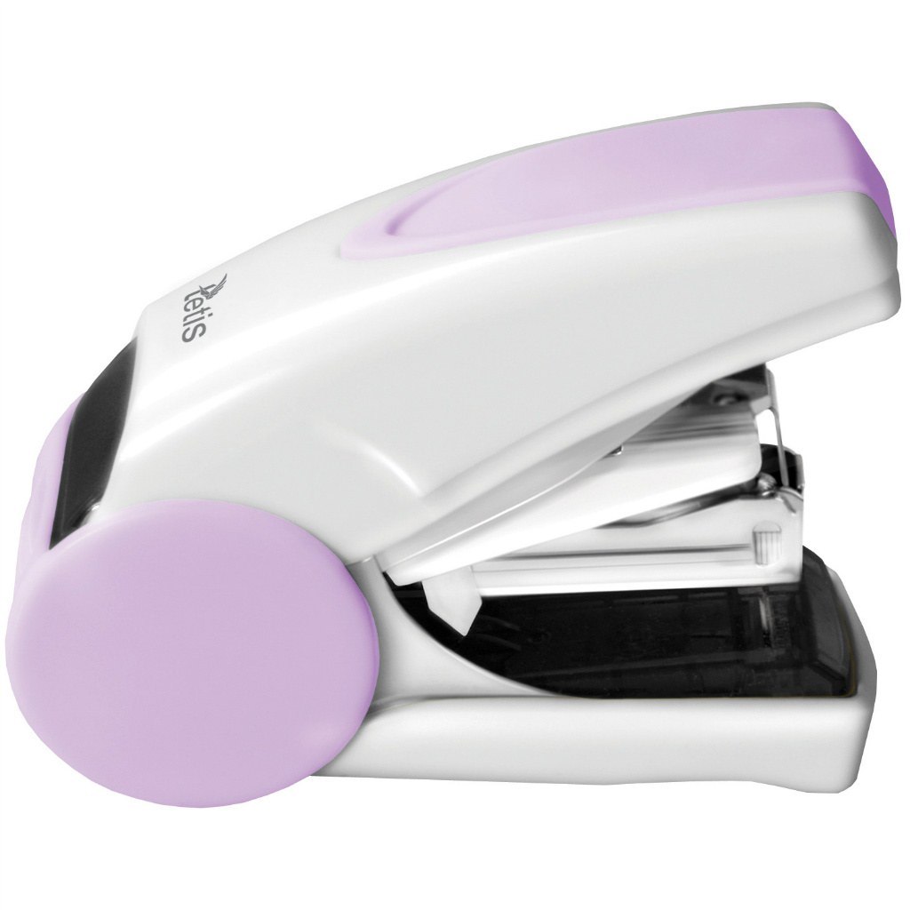 Mini zszywacz Tetis gv080 biało-fioletowy | eazbiuro.pl | Wybierz hit!