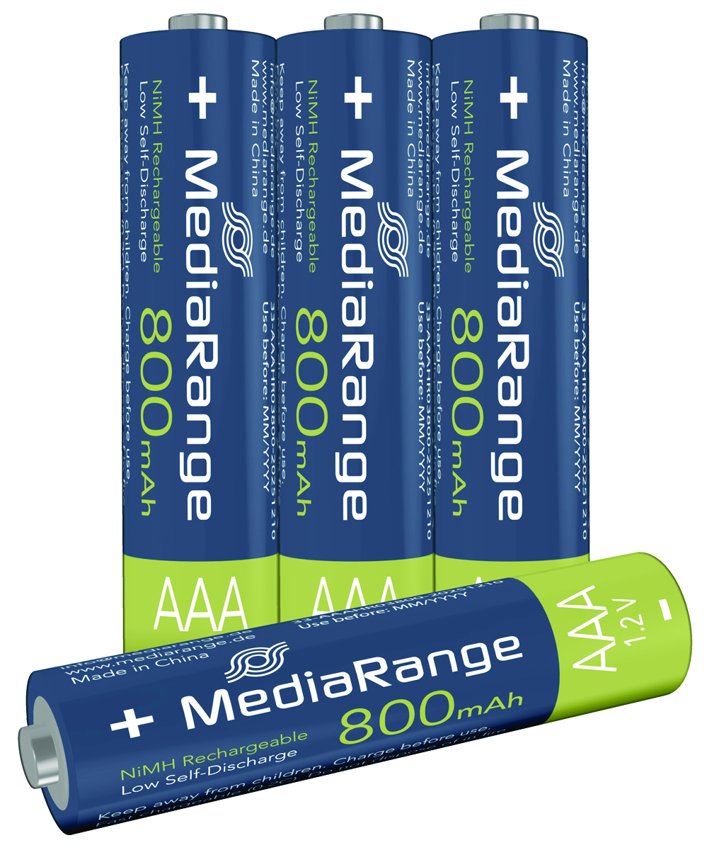 Akumulator MEDIARANGE AAA, NiMH, 800mAh, blister, 4 szt. Akumulator MEDIARANGE AAA, NiMH, 800mAh, blister, 4 szt.