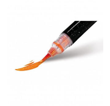 Pentel Dual Metallic Brush czarny/czerwony