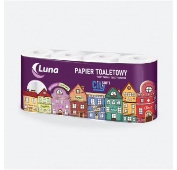 Papier toaletowy Luna City Soft – 8 rolek, 3-warstwowy
